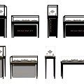 Modern Glass Door Display Shelves With Wooden Frames For Retail Jewelry