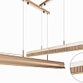 Modern Linear Pendant Light With Metal Frame And Glass Stripes For Interior Design