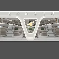 Old Ox Toy Store Interior With Display Shelves And Staircase Design