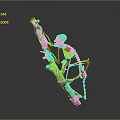 Detailed Mantis Skeleton Clinging to Natural Tree Branch with Realistic Features