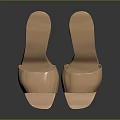 Golden Wedge Sandals With Shiny Effect And Dark Background 3d model