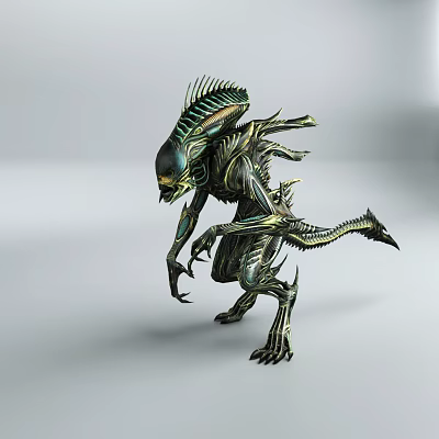 Modern game character sci-fi robot monster bones 3d model