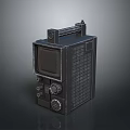 Vintage Black Portable Electronic Device With Screen Knobs And Control Panel