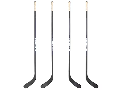 Four Hockey Sticks Sports Equipment With Black Shafts And White Grips For Games 3d model