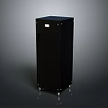 Black Storage Cabinet With Rolling Wheels And Modern Sleek Design 3d model
