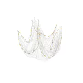 Elegant Decorative Chandelier With Metal Mesh And Small Yellow Lights In Flowy Net Like Structure