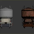 Two Industrial Railway Tank Cars In New And Rusty Conditions