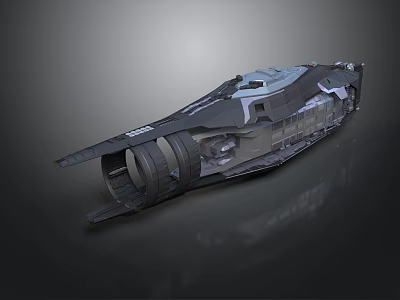Advanced Futuristic Spacecraft Design With Powerful Engines For Deep Space Missions 3d model