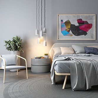 Nordic Double Bed 3d model