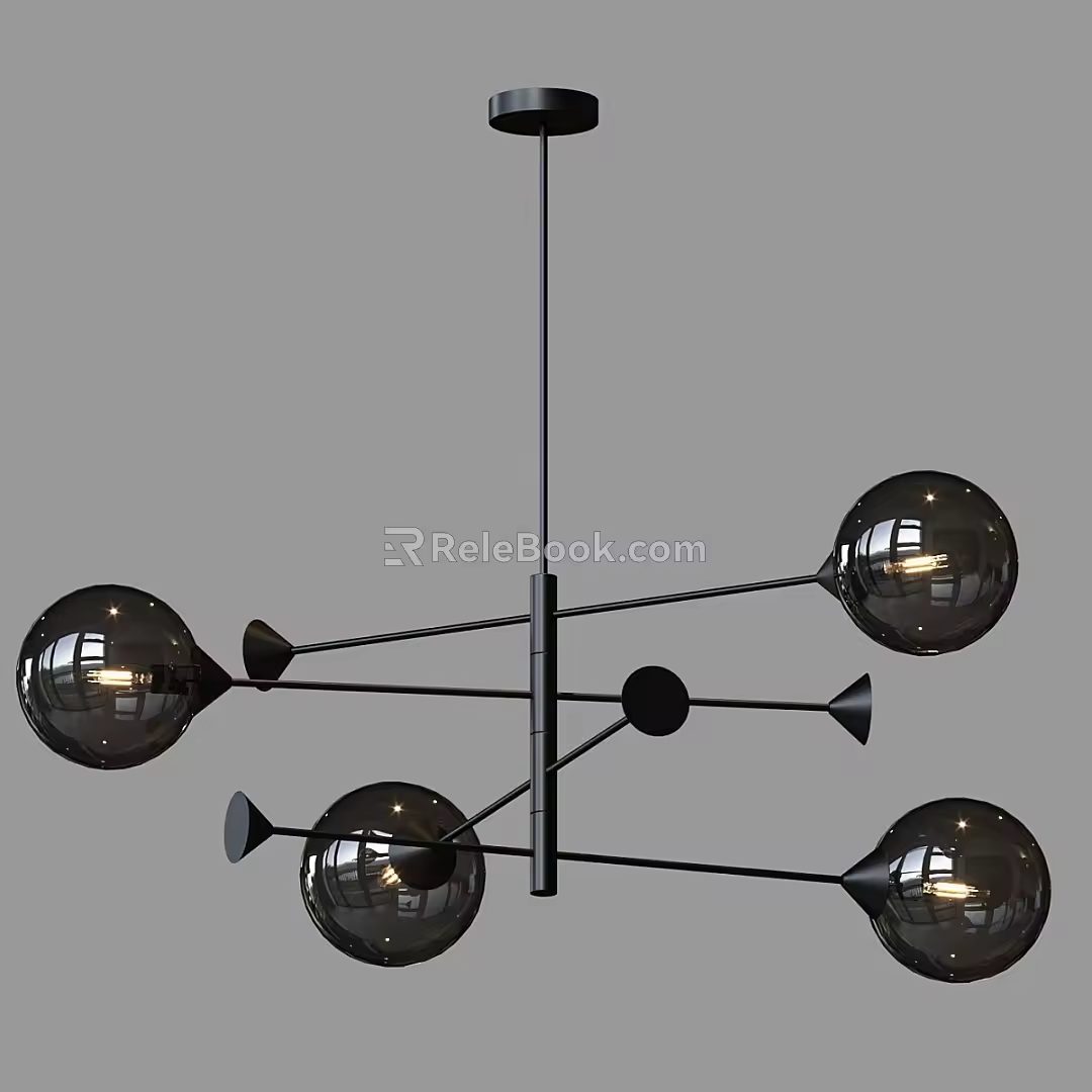 Modern Simple Spherical Chandelier 3d model