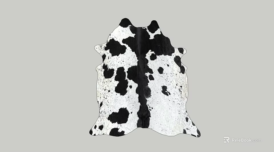 Stylish Table Lamp With Black And White Cowhide Pattern For Modern Home 3d model 