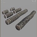 Wood Trunk Trees Timber Log 3d model