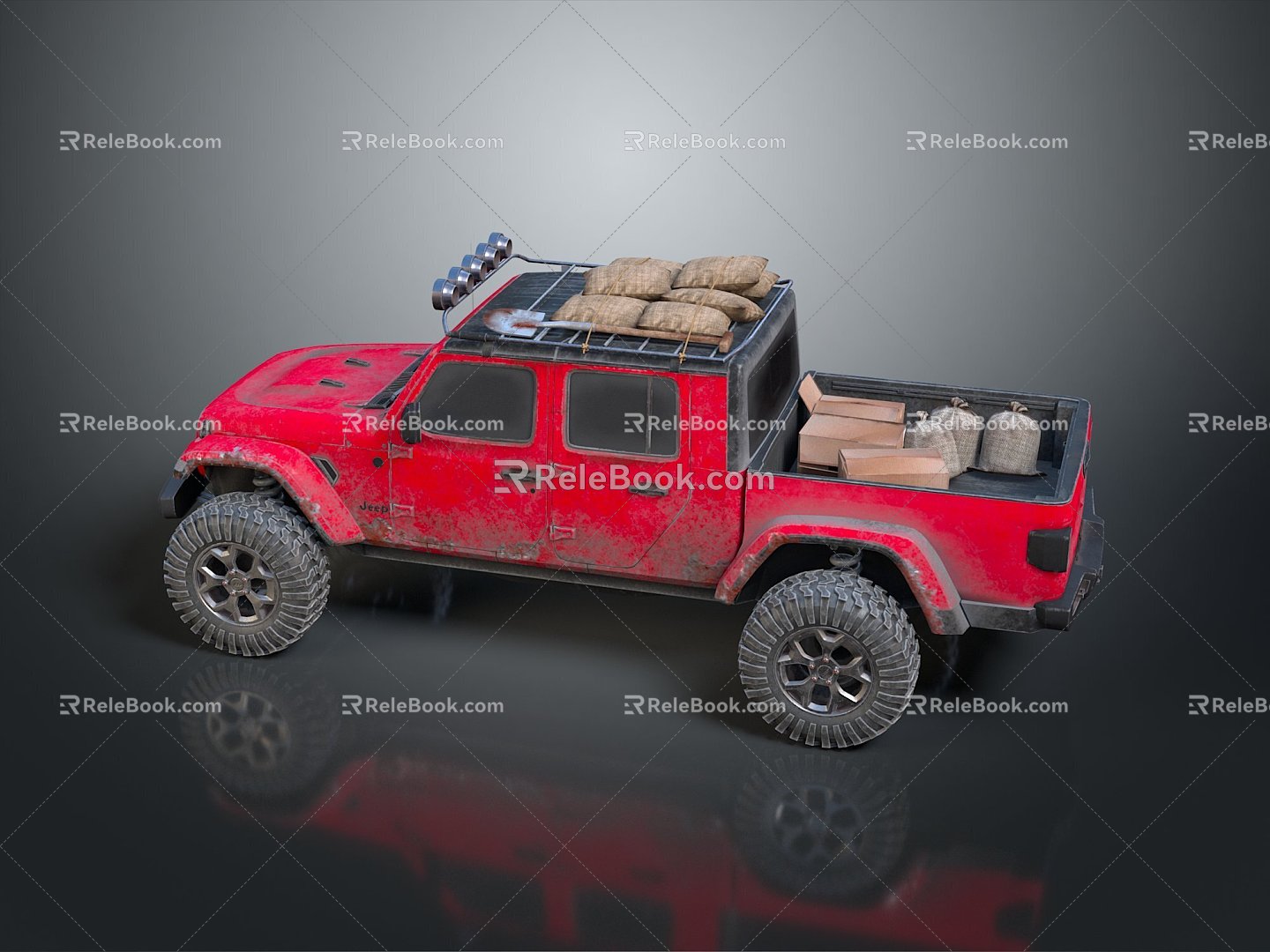 Hummer Pickup SUV Jeep 4WD 4WD SUV Military Jeep Hummer 3d model