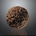 Red Spherical Food Ball With Textured Surface And Brown Particles On Dark Background 3d model