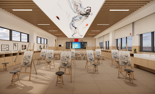 Modern Art Classroom 3d model