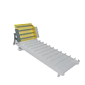 Silver And Yellow Metal Bracket With Parallel Bars And Support Structure 3d model