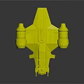 Detailed Futuristic Metallic Spaceship With Twin Engines Streamlined Design And Cockpit