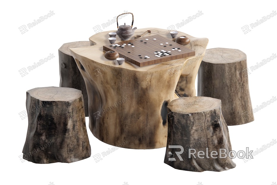 New Chinese root carving tea sea root carving tea table root carving tea table and chair model