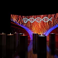 Interactive Science Exhibition Zone Featuring DNA Helix Display And Colorful Light Projections 3d model