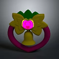 Colorful Decorative Hardware Tool Featuring Yellow Petals Green Top And Pink Heart Bell