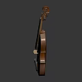 Classic Wooden Violin With Brown Finish And F-Holes On Black Background