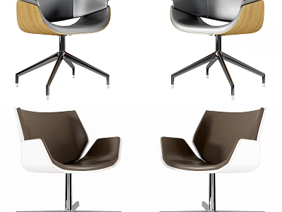 Modern Office Chair With Multicolor Design And Metal Five Pointed Star Base 3d model