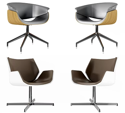 Modern Office Chair With Multicolor Design And Metal Five Pointed Star Base 3d model