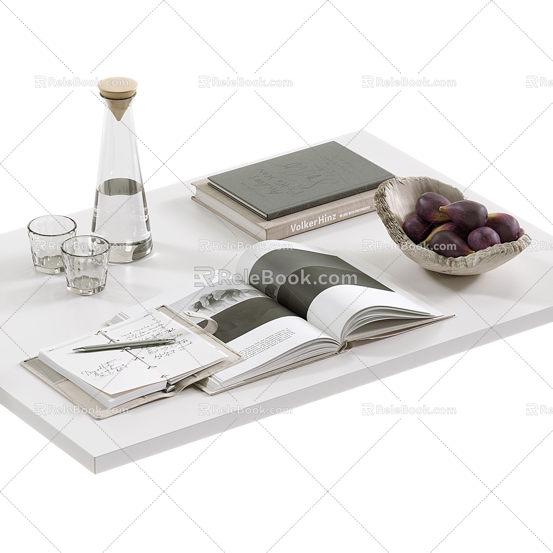 Modern Book Decorations 3d model