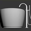 Modern White Freestanding Bathtub with Chrome Faucet and Oval Shape