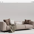 Modern three-seat sofa multiplayer sofa 3d model