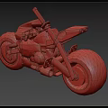 Futuristic Motorcycle With Green And Red Body Accents Blade Like Components And Large Wheels