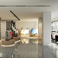 Stylish Luggage Store with Colorful Suitcases Yellow Blue White Stone Wall Decor and Bright Interior