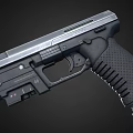 Modern Semi Automatic Pistol With Metal Slide Black Textured Grip And Trigger 3d model