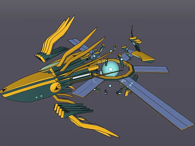 Modern cartoon scene sketch 3d model Modern cartoon scene sketch 3d model