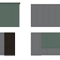 Modern Wall Panel Designs With Gray Green And Wooden Stripe Patterns 3d model