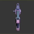 Futuristic Sci Fi Weapon Design With Pink Blue Gradient And Geometric Hollow Details