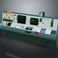 Advanced Industrial Control Console With Dual Screens Control Panel Buttons And Indicators