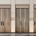 Three Modern Metallic Entrance Doors With Decorative Wave Patterns And Sleek Finish