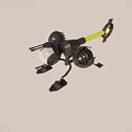 Black And Yellow Mechanical Device With Arm Tool And Component Structure 3d model