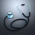 Professional Medical Stethoscope with Metallic Chest Piece and Black Tubing for Healthcare Use