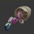 Unique White Motorcycle Featuring Cage Like Dome Structure With Metal Frame And Reflective Surface