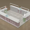 Elegant Cosmetics Store Interior With Display Counters And Perfume Collection
