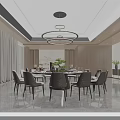 Banquet Hall Interior Design With Round Dining Table Circular Chandeliers And Chairs