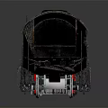 Vintage Black Steam Train With Red Wheels And Metal Texture 3d model
