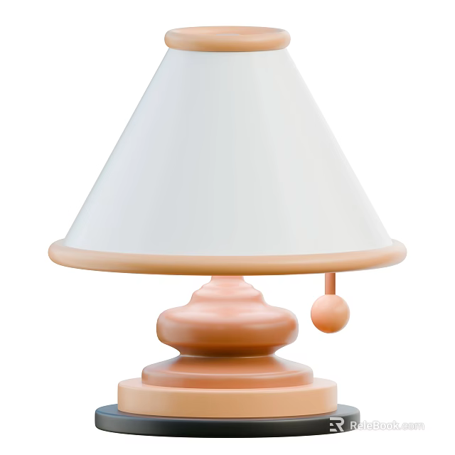 Modern Table Lamp With Soft White Lampshade Pink Round Base And Decorative Ball 3d model 