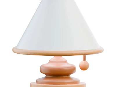 Modern Table Lamp With Soft White Lampshade Pink Round Base And Decorative Ball 3d model