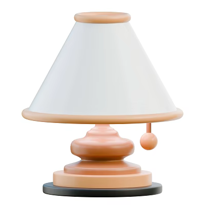 Modern Table Lamp With Soft White Lampshade Pink Round Base And Decorative Ball 3d model
