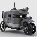 Building Blocks Armored Vehicle Model With Gun Turret Antenna And Wheels