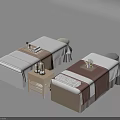 Relaxing Massage Room Setup With Two Beds Side Tables Towels And Bottles