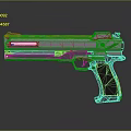 Futuristic Silver Gray Pistol With Streamlined Metallic Design And Ergonomic Grip